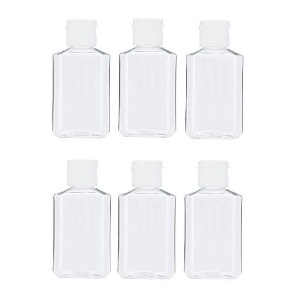 Empty Refillable Flip-Top Travel Bottles BPA/Paraben Free 60mL/2oz- Set of 6 Clear MHO Containers